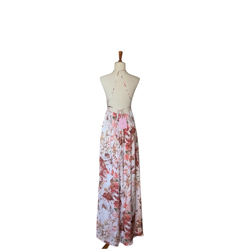 Hello Molly Floral Satin Halter Maxi Dress Size 2‎ New - Picture 3 of 5